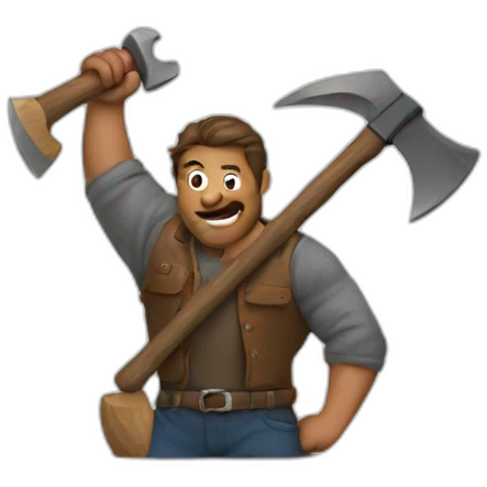 Man holding axe emoji