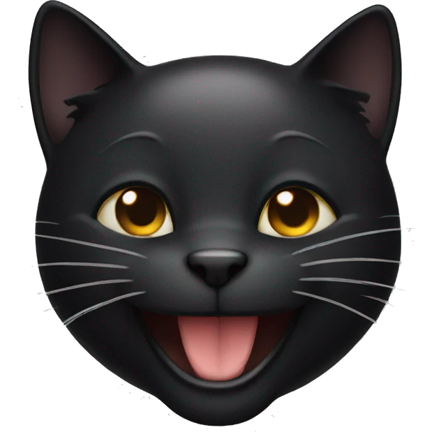 laughing black cat face emoji