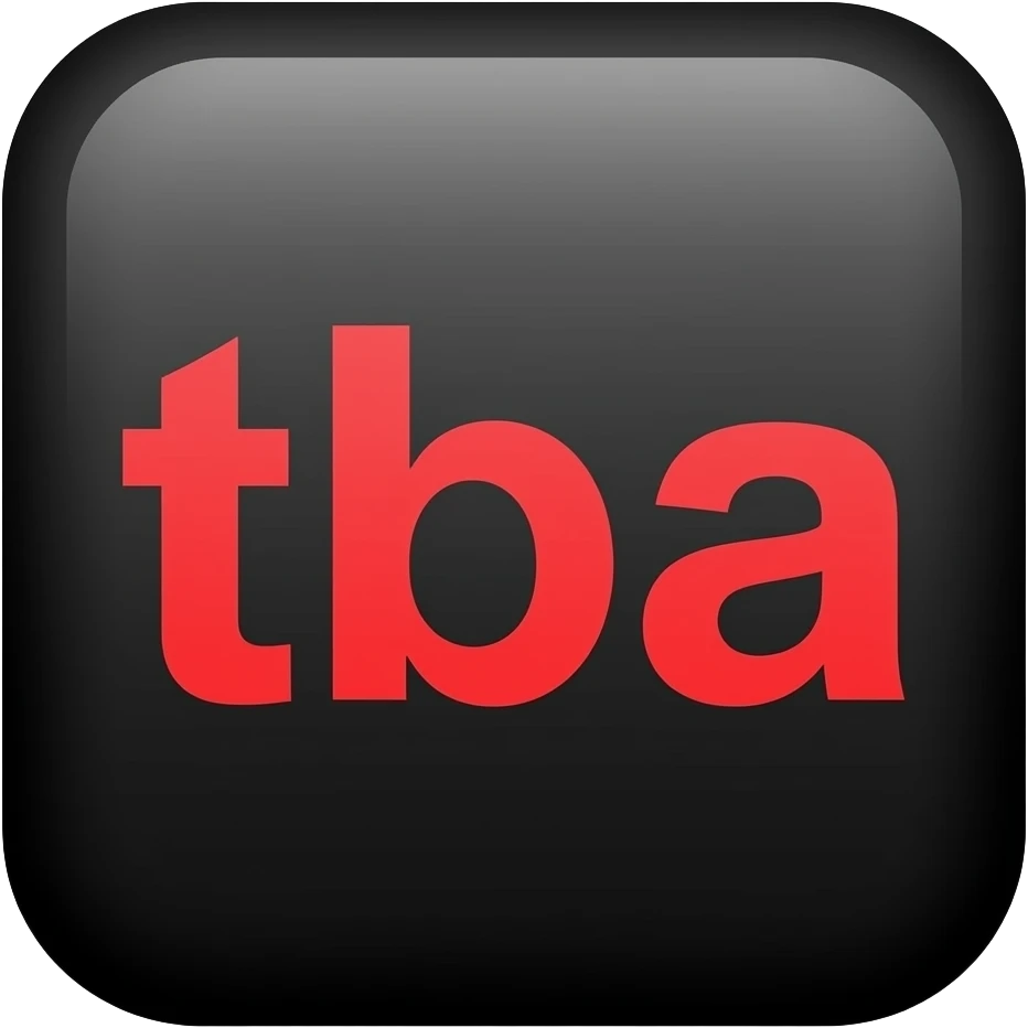 Text tba red color black block emoji