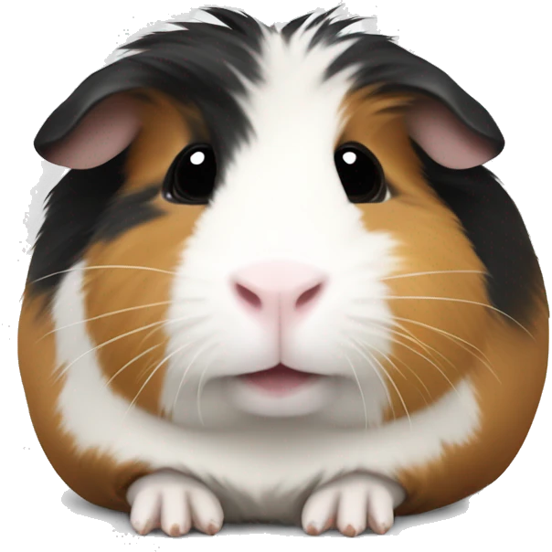 Guinea pig with black white and tan fur emoji