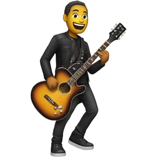 A guitar playing a guitar emoji
