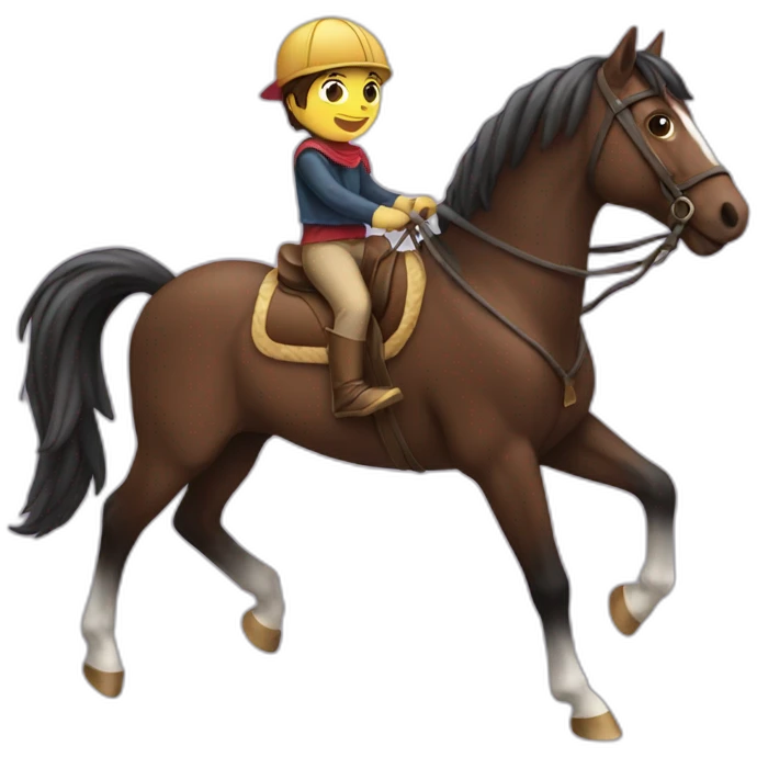 Kid riding on horse emoji