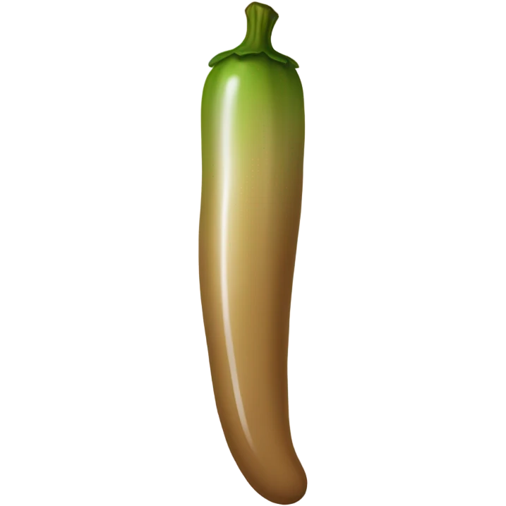 Light-brown ombre skinny long pickle with white paint dripping emoji