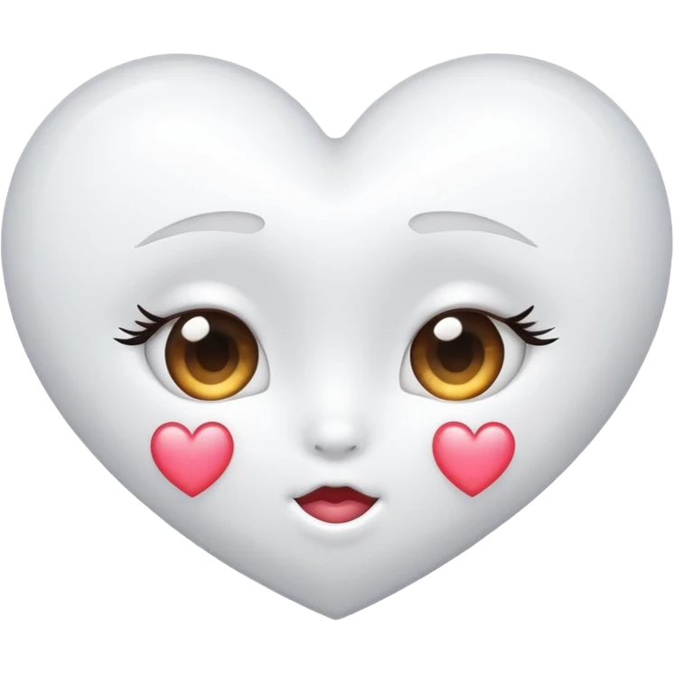 white heart cute eyes kissy face emoji