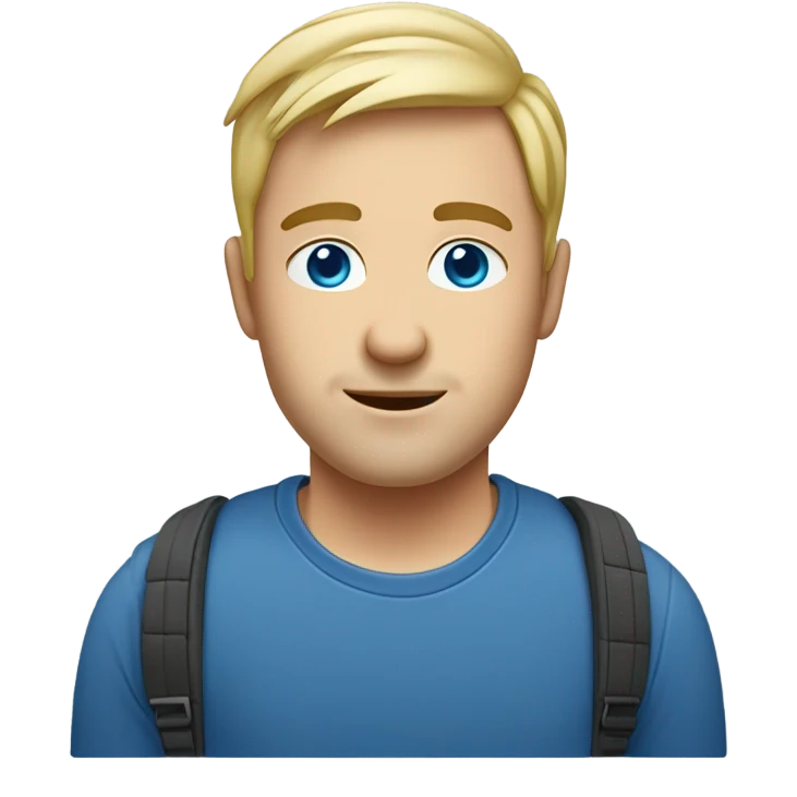 man looks 35 classes short hair, european, tech nerd love pcb designing, blond hair shorter blue eyes emoji