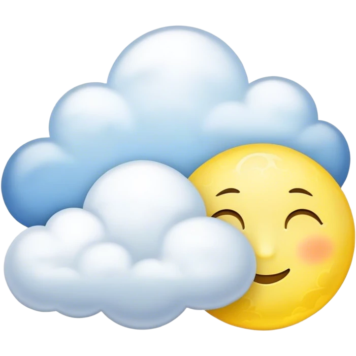 Yellow Moonlight and mini cloud left and right side with beautiful finish  emoji