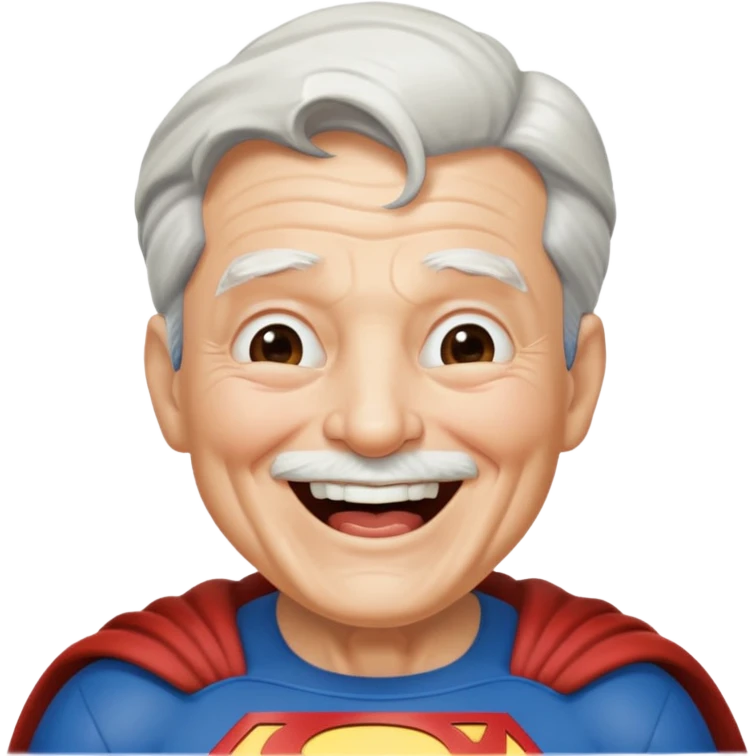 Laughing elderly superman emoji
