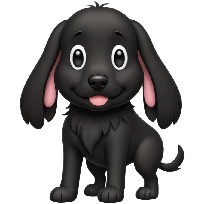 Please give me an all black dog with droopy ears as a walking dog emoji emoji