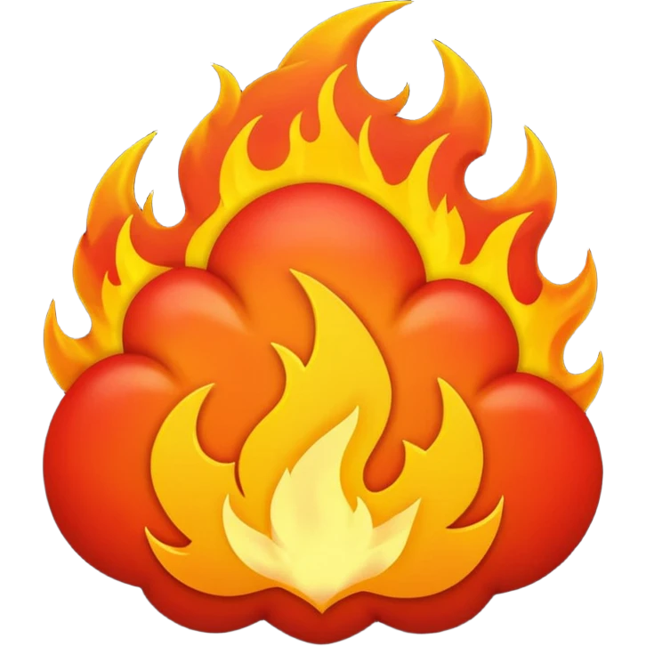 fire hitted by thunderstorm  emoji