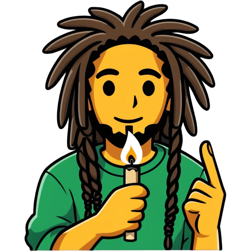 Dreadhead smoking weed emoji