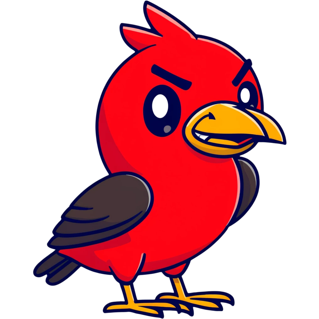 red angry bird emoji