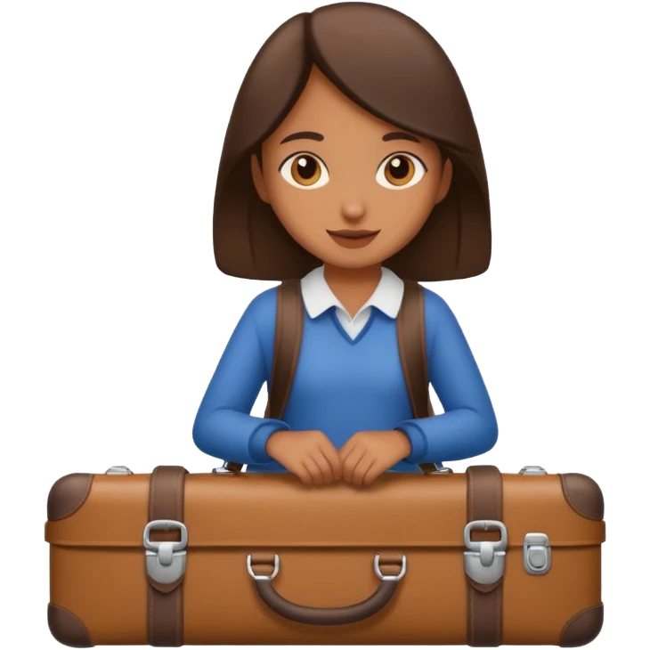 brown girl traveling emoji