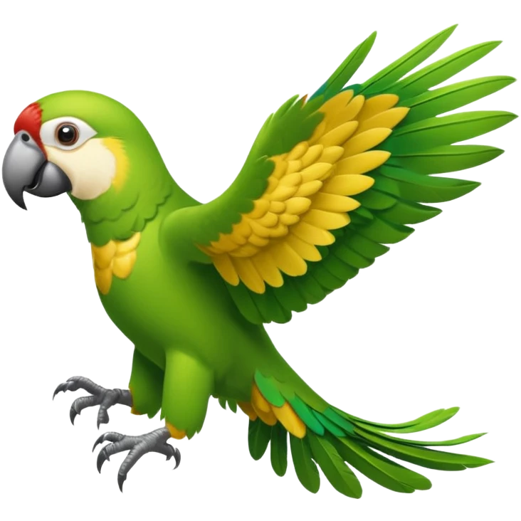 green parrot running away emoji