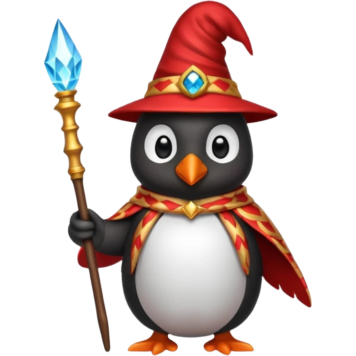 red Penguin Wizard emoji