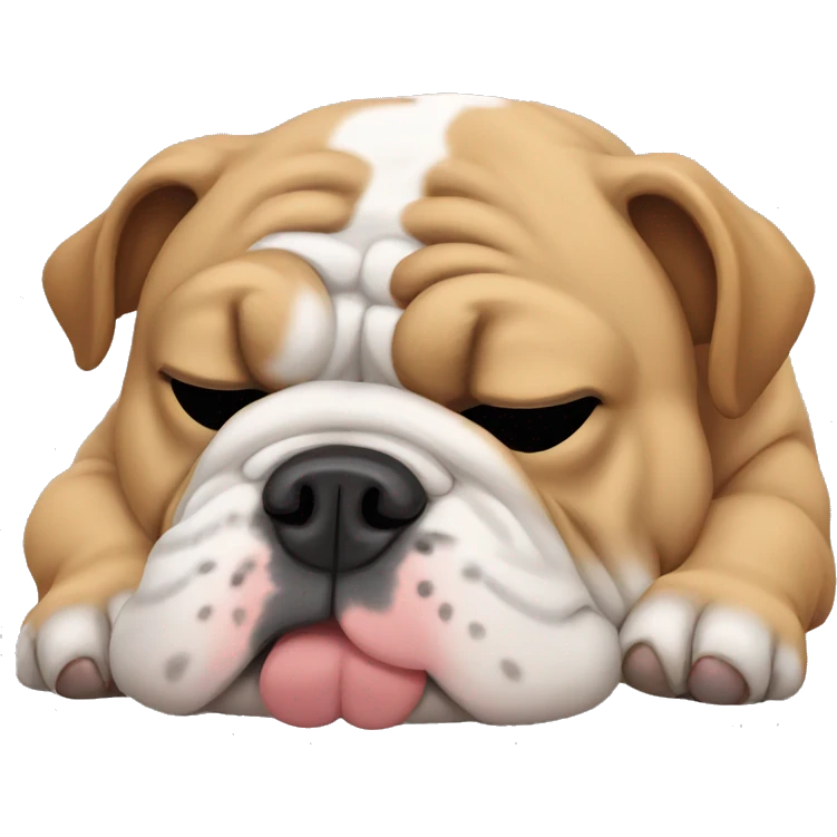 english bulldog sleeping emoji