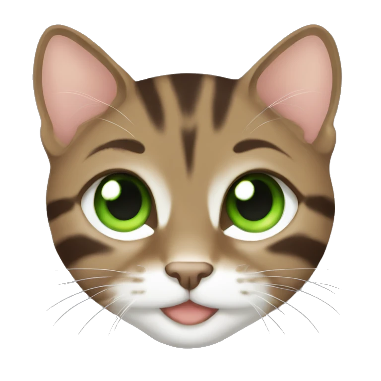 extremely cute brown tabby kitten with green eyes emoji