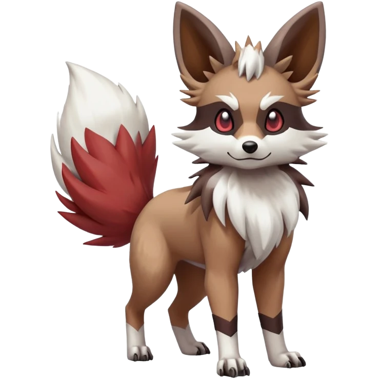 zigzagoon-Eevee-Lycanroc-linoone-furret-Fakémon-hybrid-creature (full body)  emoji