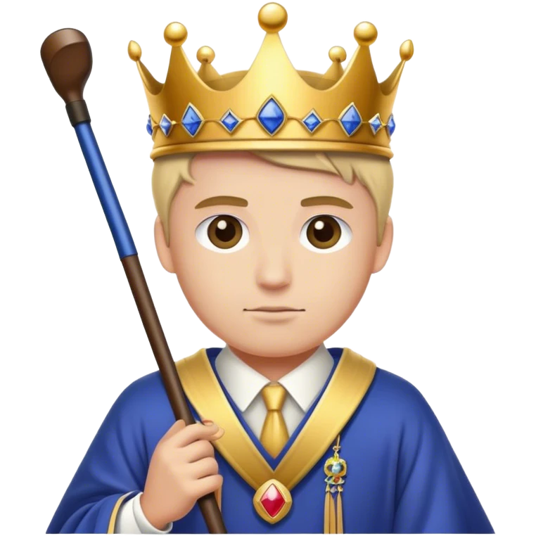 Golfer putting wearing royal robes and crown emoji