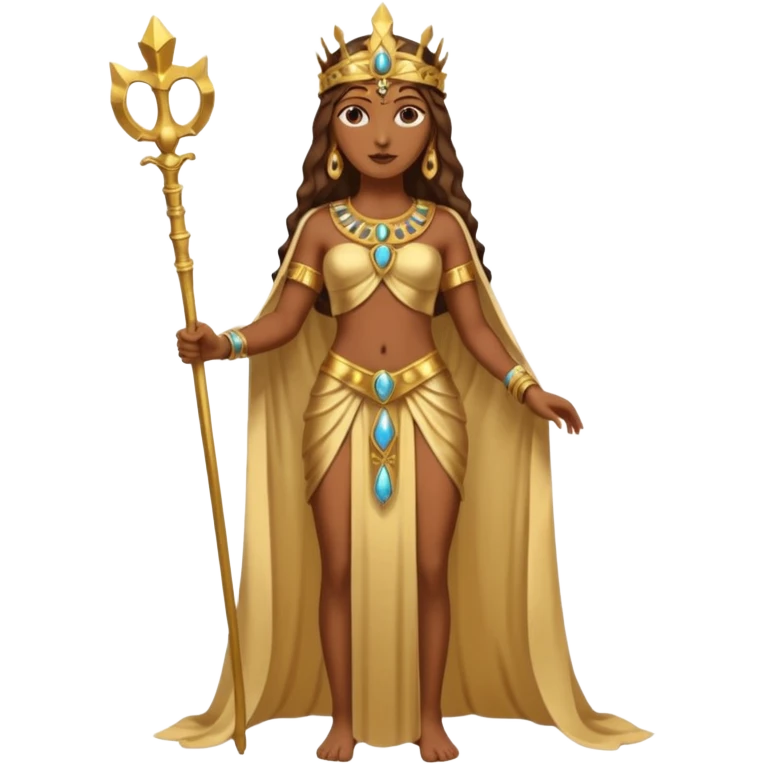 una diosa morena de la época púnica, de alto rango y de estatura media, una foto de cuerpo entero emoji