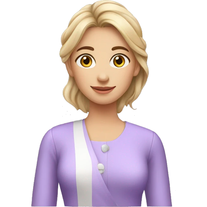 A young woman with lavender kurti white spots saying bye emoji