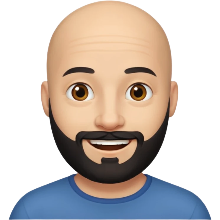 Bald man with black beard emoji
