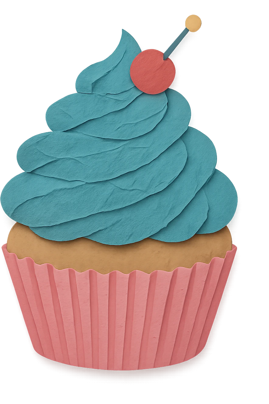 Change the icing to blue, keep the cupcake style. emoji
