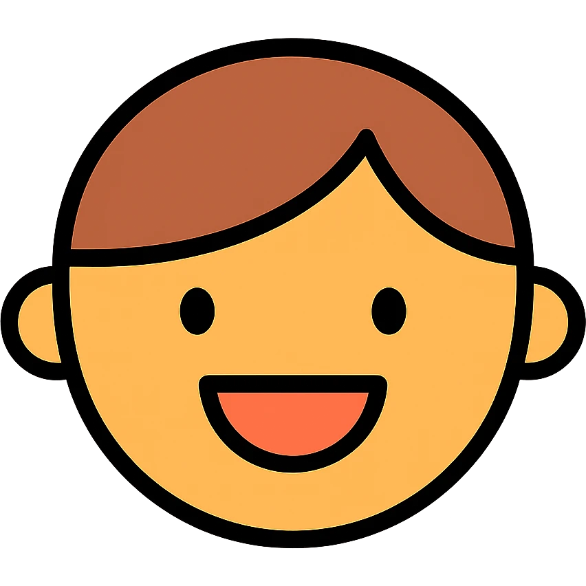a happy kid, color outline icon style emoji