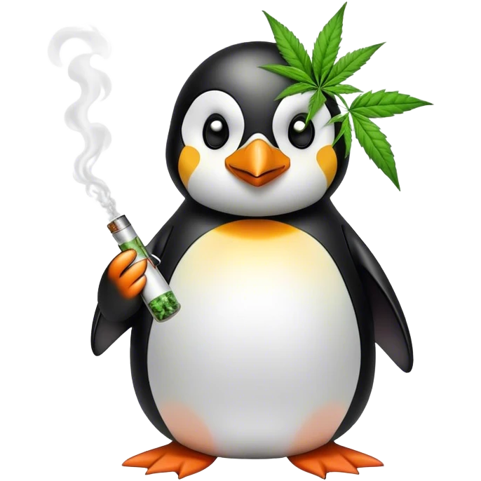 Pinguin smoking weed emoji
