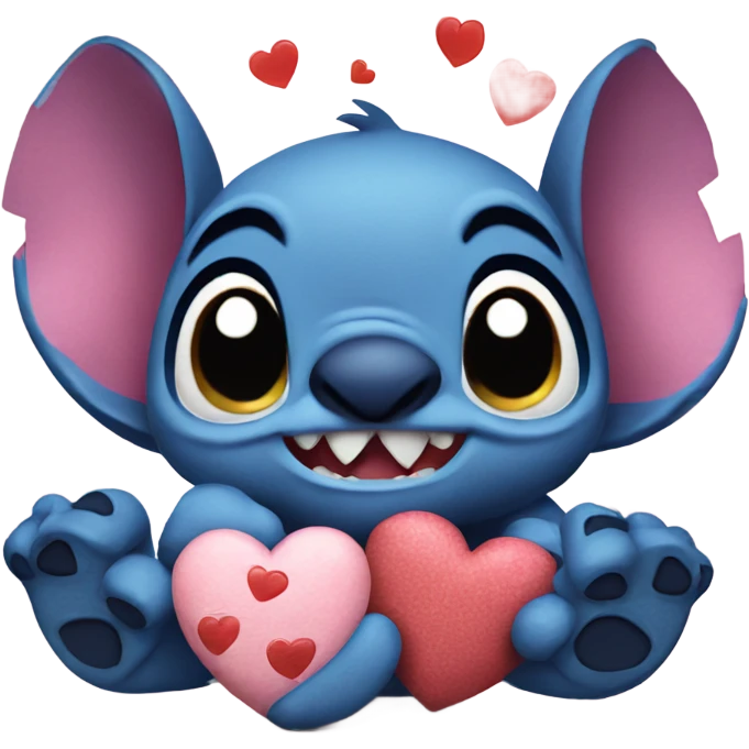 Stitch valentine emoji