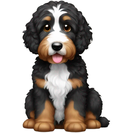 bernedoodle with computer emoji