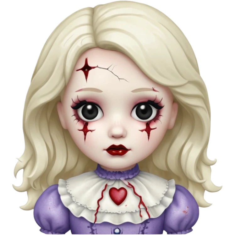 Glitter sweet horror doll emoji