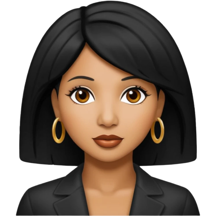 Toni Braxton with black hair emoji