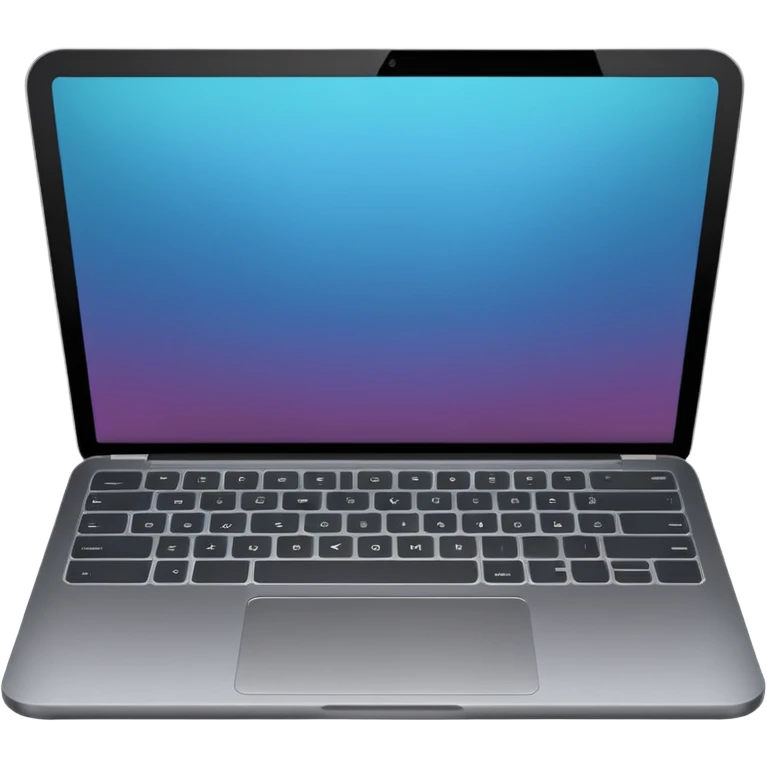 iOS-style emoji of a modern laptop. Smooth gradients, rounded shape, metallic look. Simple, clean, no background, balanced proportions. emoji