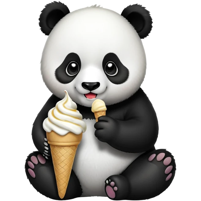 Panda eating ice cream emoji