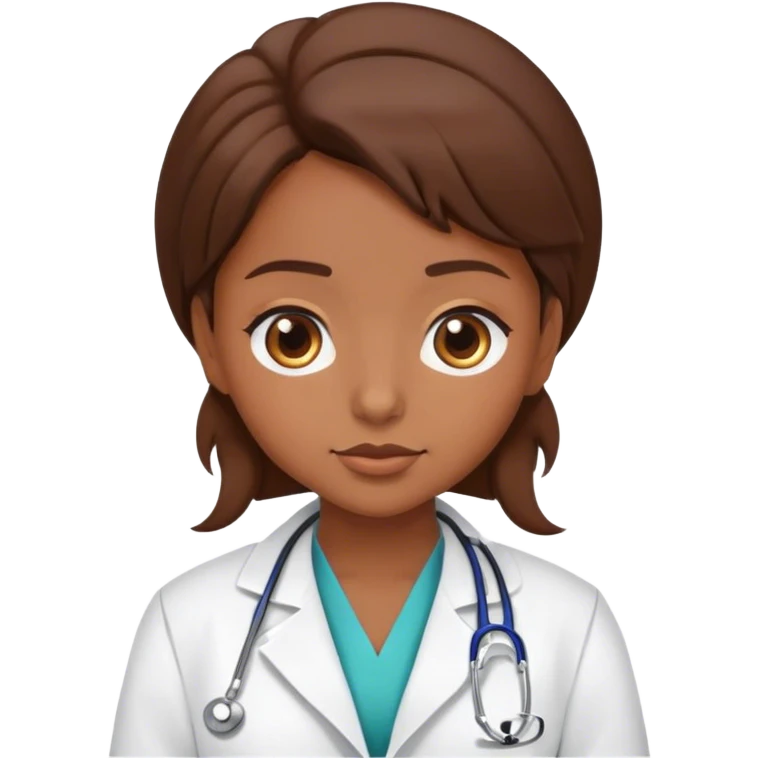  Brown girl brown hair doctor  emoji