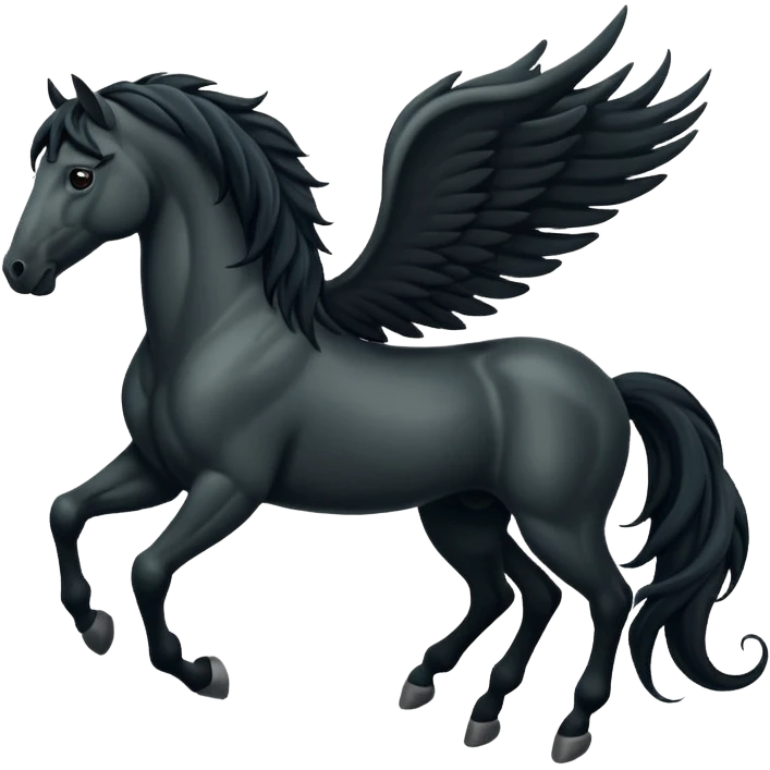 black flying horse Let him look upA emoji