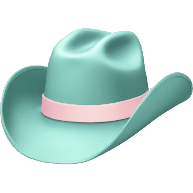 sea foam cowboy hat with pale pink band emoji