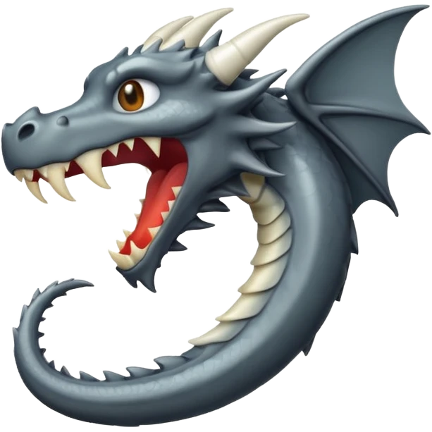 iOS style emoji, minimal dragon fang, dark fantasy object emoji