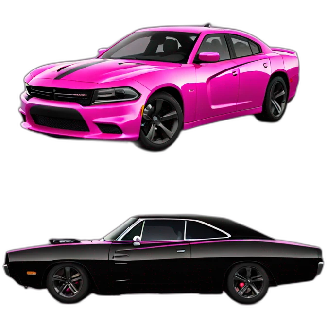 dodge-charger-stripes pink all black emoji