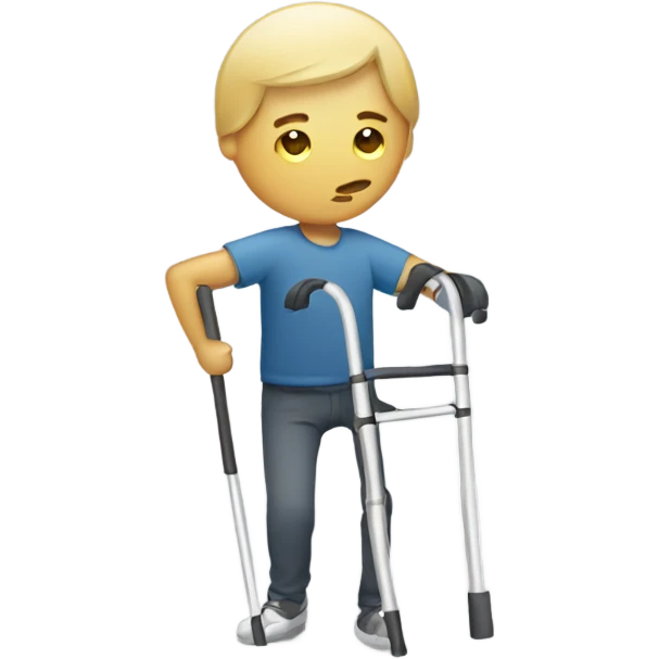 Person injured with crutches emoji