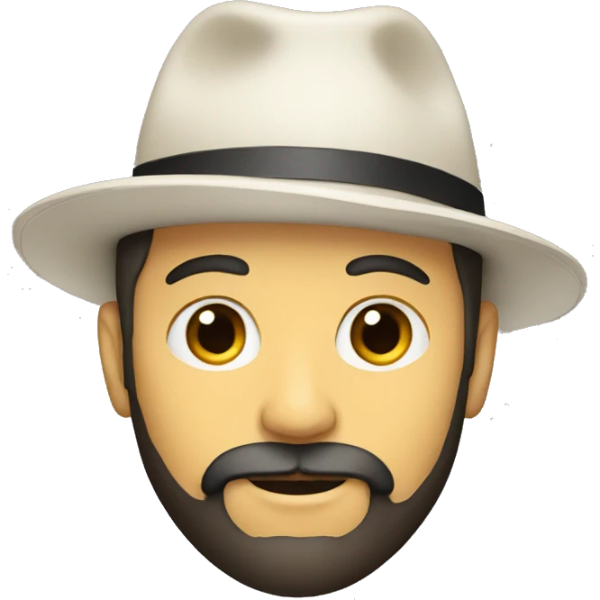 white man with hat and black beard emoji