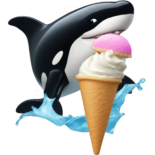 Orca with ice cream emoji