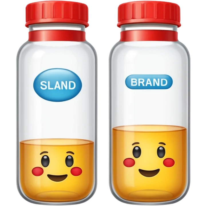 emoji of tubes and jar with brand labels, minimalistic design emoji