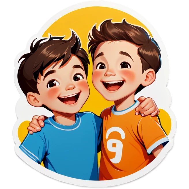 joyful moments between two boys emoji