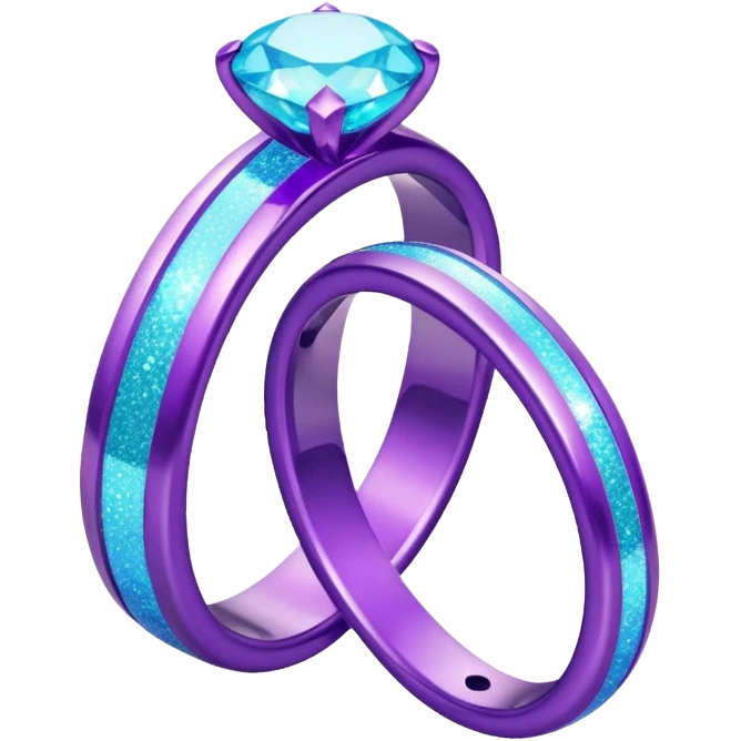 glitter purple and cian marry ring emoji