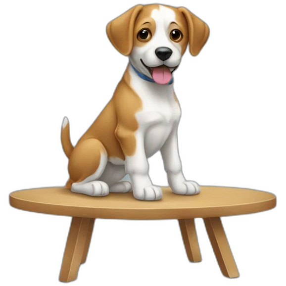 Chien sur table emoji