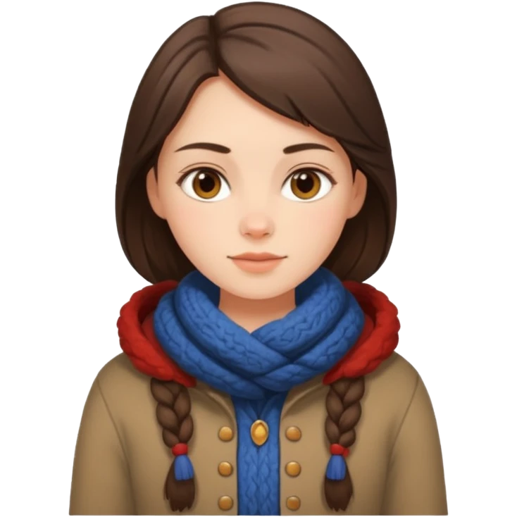 brunette scandinavian girl with scandinavian clothes emoji