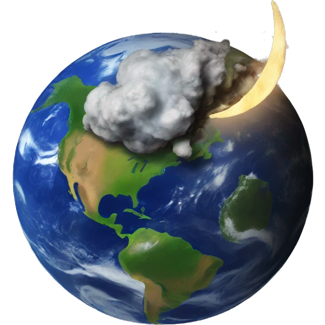 earth and moon crashing  emoji