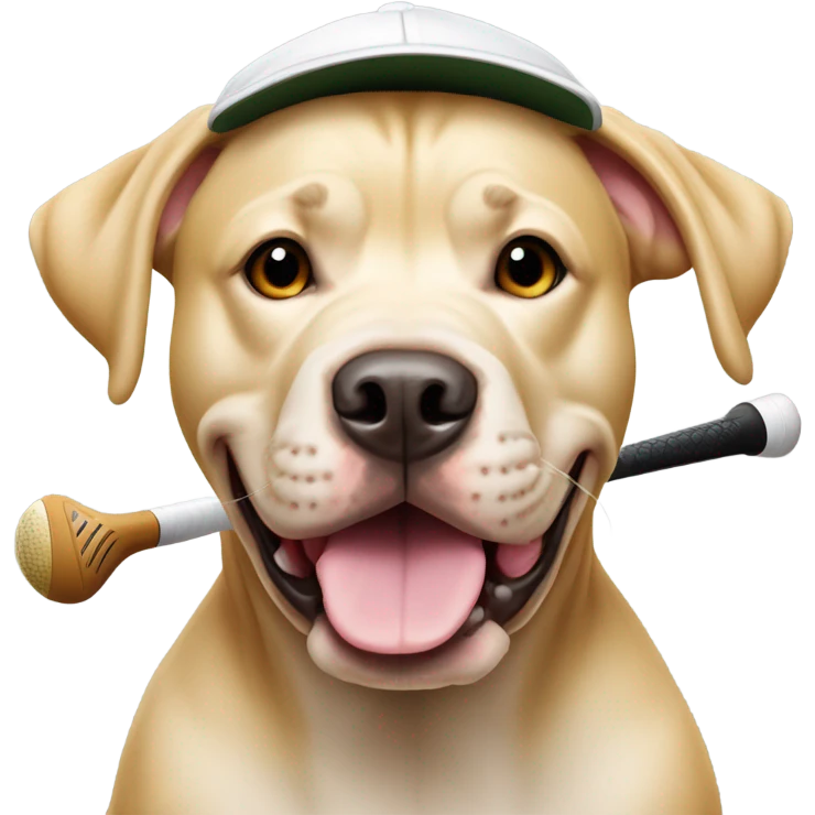 All blonde pitbull lab mix golfing emoji