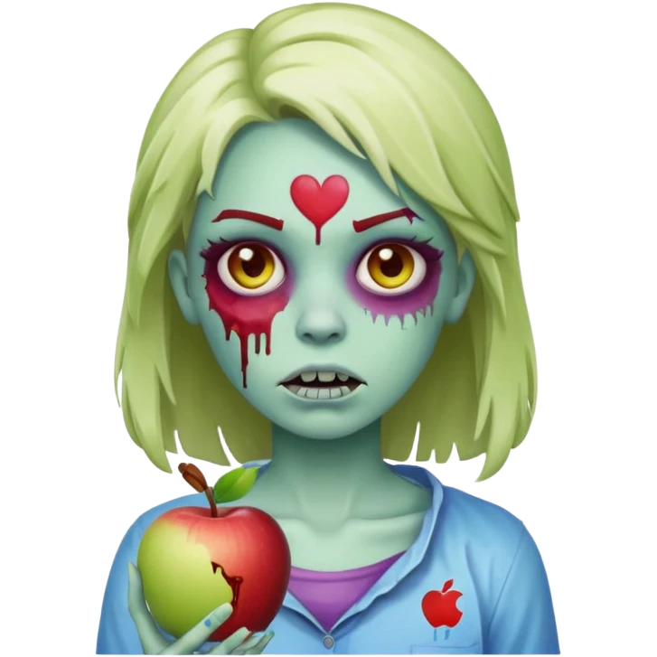 zombie girl with transgender pride colors apple style emoji emoji